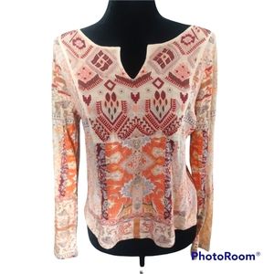 Sundance Womens Embroidered Long Sleeve Top M